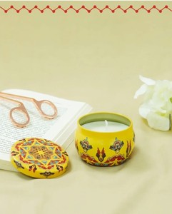 Vela aromática marroquí en frasco de metal para un ambiente cálido en el hogar, meditación tranquila, aromaterapia relajante, decoración para dormitorio y sala de estar - Product Image 2