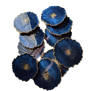 Luxury Handmade White And Gold Flake <b>Epoxy</b> <b>Resin</b> Coaster Set Flower-Shaped Heat-Resistant Decorative <b>Table</b> Mats For Home <b>Table</b> - Product Image 5
