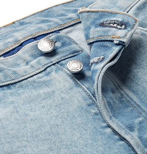 Jean droit pour homme, délavage moyen, taille mi-haute, coupe classique, en denim de coton, style vintage, respirant, poids moyen, couleur unie, printemps été automne - Product Image 5
