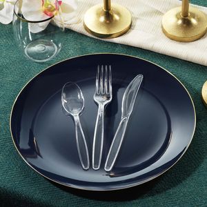 Set di 360 Posate Monouso in Plastica Trasparente Resistente, Senza BPA, Utensili Termoresistenti di Qualità Premium - Product Image 1