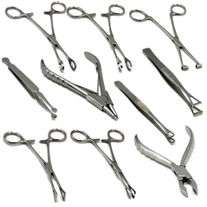 1Pc Surgical Steel Opening Closing Needle Ball Clamp <b>Plier</b> Different Open shape Tweezers Piercing Professional Puncture Tool - Product Image 3