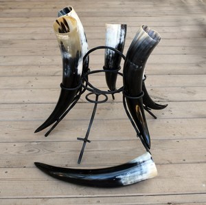 Viking Drinking Horn Iron Stand American Style Large Capacity Eco-Friendly <b>Disposable</b> for Home Restaurant Office Party Use - Product Image 2
