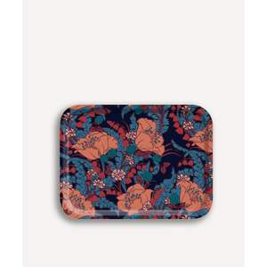 Plateau de service rectangulaire en métal émaillé floral de luxe, plateau décoratif pour table basse, pour la maison, la cuisine et le restaurant - Product Image 1