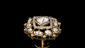 Pendientes de Novia con Diamantes Polki Cultivados en Laboratorio, Certificados por IGI, Acabado en Oro de 14K, Chapados en Rodio, Estilo Étnico, para Bodas y Fiestas - Product Image 5