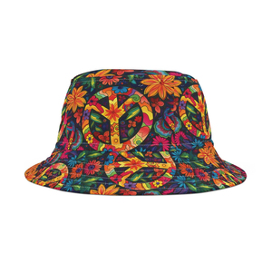 Floral Print Bucket Hat Unisex Casual Summer Hat Polyester Canvas Digital Printing Pattern Adult Style - Product Image 1