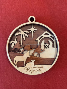 Juego de adornos de Belén de lujo de alta calidad para decoración de árbol y Mesa completa con animales de pastores sabios - Product Image 3
