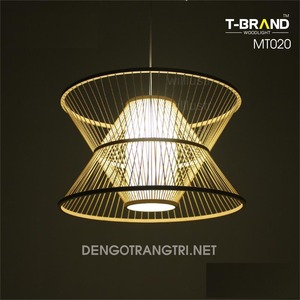 Lámpara Colgante Moderna de Bambú Hecha a Mano con Doble Cono, Acabado Natural, LED, Tamaño Grande, para Restaurante, Comedor, Decoración del Hogar - Product Image 2