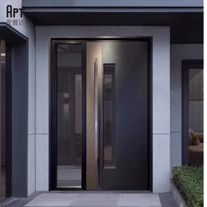 Porte d'entrée extérieure moderne Cadre en aluminium Portes avant pivotantes pour <span class=keywords><strong>Hotel</strong></span> & Villa - Product Image 2