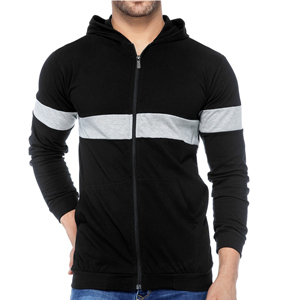 Sweat à capuche d'hiver pour homme, coupe classique, en molleton de coton uni, imperméable, écologique, bicolore, doux, zippé, 500 grammes, teinture unie - Product Image 6