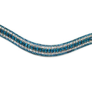 Bande de front de cheval en cuir de vachette noir ou marron de forme incurvée faite à la main avec chaîne en métal de pierres de cristaux décoratifs à 5 rangées de toutes les tailles - Product Image 5