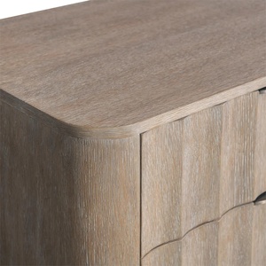 Mesa de Noche Contemporánea Louna Hecha de Madera de Caoba de Alta Calidad con 3 Cajones, Color Personalizado para Muebles de Dormitorio - Product Image 3
