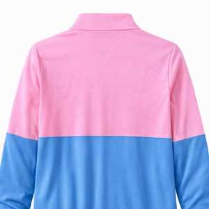 เสื้อแจ็คแอนด์จิลผู้หญิงแบบ 2 สี คอซิป 1/4  ปักโลโก้ตามสั่ง สีตัดต่อ  สำหรับออกกำลังกาย  รับผลิตแบบ OEM ขายส่ง - Product Image 6