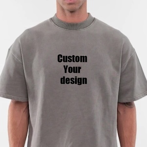 T-shirt Homme 100% Coton Grande Taille Coupe Ample Col Classique Personnalisable Impression Logo Sérigraphie Couleur Unie Vente en Gros - Product Image 6