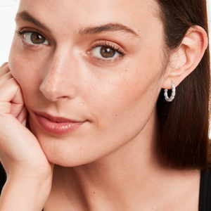 ต่างหูห่วงโมอิสซาไนต์เงินแท้ 925 ดีไซน์หรูหรา คุณภาพสูง ประกายระยิบระยับ ทนทาน ชุบทอง งานจิวเวลรี่ชั้นดี ของขวัญสำหรับผู้หญิง - Product Image 4