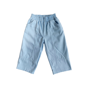 Pantalon large en sergé de coton bleu clair, taille élastique, décontracté, nouvelle collection OEM 2026 - Product Image 2