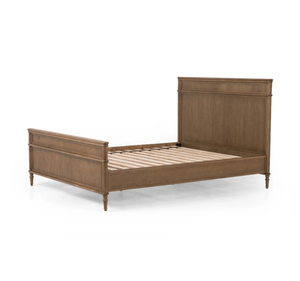 Cadre de lit moderne en teck massif, lit plateforme minimaliste avec tête de lit, mobilier de chambre contemporain, taille King, garantie 3 ans - Product Image 4