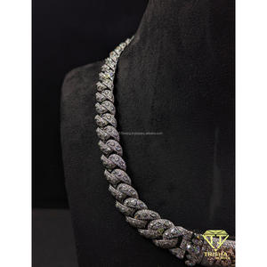 Collar de cadena cubana estilo hip hop con diamante moissanita y cierre personalizado, cadena de lujo para hombres y mujeres de Trisha Jewels - Product Image 4