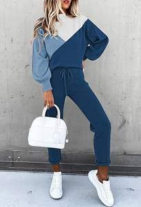Ensemble de survêtement tendance pour femme, deux pièces, avec sweat-shirt oversize et pantalon de jogging, logo personnalisé, vêtements décontractés pour tous les jours, OEM - Product Image 4