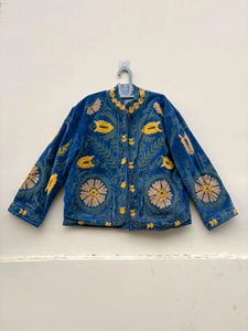 Wholesale Boho Suzani Velvet <b>Jacket</b> Oversized Kimono Winter Coat Handmade Embroidered Artisan Warm <b>Jacket</b> for Women - Product Image 1