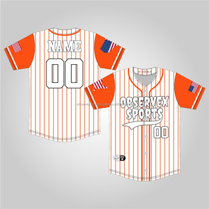 Camisetas de Béisbol y Sóftbol Personalizadas con Rayas Sublimadas, Camiseta de Béisbol Juvenil Personalizada, Ropa de Béisbol y Sóftbol, Camisetas de Béisbol - Product Image 1
