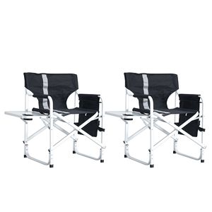 Sedia da Regista Pieghevole Leggera a 2 Pezzi con Tavolino Laterale e Tasche Portaoggetti, Imbottita per Interni/Esterni - Product Image 2