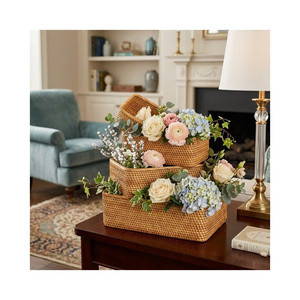 Upgrade Your Space Durable Eco Friendly Rattan Trays <b>Woven</b> <b>Baskets</b> - Product Image 1