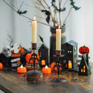 Skull Candle Holder – Gothic <b>Halloween</b> <b>Decoration</b> for Haunted Interiors - Product Image 6