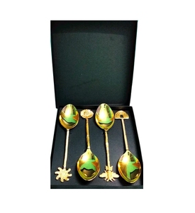 Cuchara de postre de latón para regalos, cuchara moderna para el hogar, regalos empresariales, cuchara chapada en oro - Product Image 5