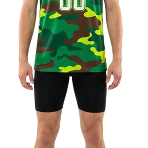 <b>Camo</b> Print Basketball Jersey and <b>Shorts</b> Set for <b>Men</b> Sleeveless V Neck Team Uniform with Custom Player Names and Numbers Printing - Product Image 5