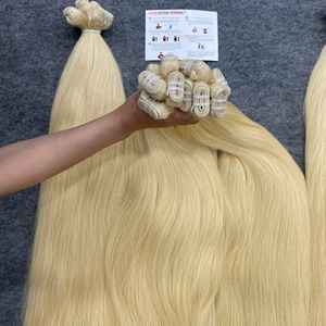 ¡MÁS VENDIDO! Extensiones de cabello humano vietnamita 100% natural, color rubio, precio al por mayor, cabello virgen liso natural en trama. - Product Image 5