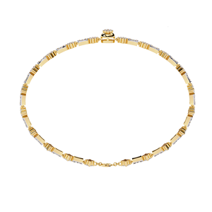 AMBER JEWELS T-947 18k <b>Solid</b> <b>Gold</b> Natural Stone Emerald Cut Claw Setting Hiphop Style Unisex Wedding Chain Link Bracelet IGI - Product Image 4