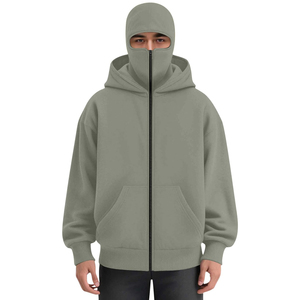 Sweat à capuche zippé intégral pour homme, imprimé, 100 % coton molletonné, respirant, avec poches, haute qualité - Product Image 3