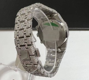 DAZZLING JEWELS นาฬิกาหรูหราสำหรับทุกเพศ สีขาวทอง สแตนเลสสตีล ประดับเพชร ขนาด 42 มม. ระบบอนาล็อก กลไกอัตโนมัติ กระจกแซฟไฟร์คุณภาพสูง - Product Image 4