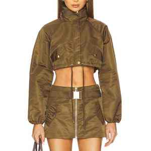 Waterproof Nylon <b>Jacket</b> and Shorts Blank Sweat Suit Women Windbreaker Short Sets - Product Image 6