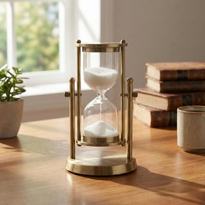 Premium Quality Brass And Glass Sand Timer Elegant Hourglass Decor For Office <b>Desk</b> <b>Study</b> Table Library And Home Display - Product Image 2