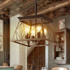 Casa colonica 4 luci Vintage antico lampadario dorato nero cucina sala da pranzo lampada nuova SKU W1340P206637 - Product Image 3