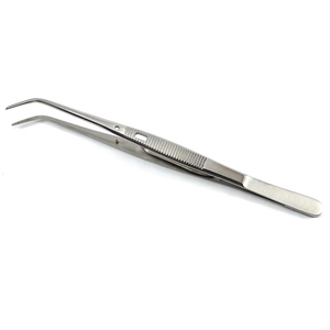 Pinzas Premium London College con Bloqueo, 15 cm, Acero Inoxidable, Punta Angulada Serrada, Instrumentos Quirúrgicos Dentales de Laboratorio, con Certificación CE e ISO - Product Image 1