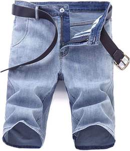 Pantalones Cortos de Mezclilla Elásticos y Holgados para Hombre, Nueva Temporada de Verano, Casuales, Transpirables y de Secado Rápido - Product Image 3