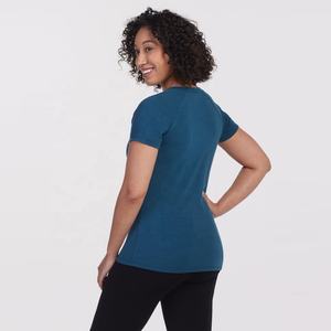 Camisetas con cuello en V ajustadas unisex, ropa de Yoga transpirable de verano de secado rápido, camisetas deportivas informales ecológicas de manga corta, novedad - Product Image 3