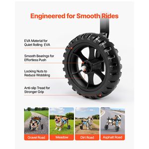 Carrozzina Manuale Leggera per Cani con 2 Ruote Regolabili e Ammortizzatori per Supporto della Mobilità e delle Zampe Posteriori - Product Image 6