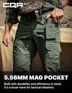 Men's <b>Green</b> Tactical <b>Cargo</b> <b>Pants</b> High Waist Multiple Pockets Breathable Canvas Workwear Style Spring Outdoor Trousers - Product Image 4