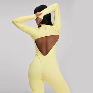 Tenue de yoga et de fitness une pièce haut de gamme pour femme avec dos ajouré, respirante et extensible, vêtements de sport pour femmes - Product Image 5
