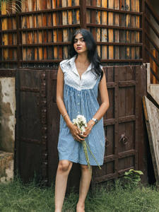 Tenue pour femmes de qualité supérieure, design vintage, motif mignon, en tissu coton personnalisé, pour un port décontracté estival, en gros. - Product Image 3