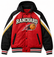 Chaqueta de baloncesto premium personalizada, ligera, transpirable, para entrenamiento de equipo y uso en el banquillo, de alto rendimiento.