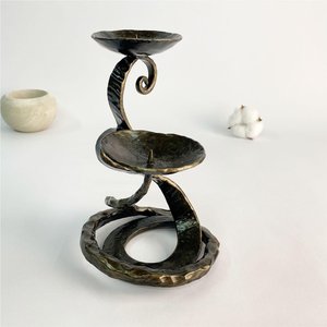 Candelabro de Hierro Forjado a Mano, Soporte para Joyas, Escultura Metálica Rústica, Decoración Artesanal de Ferretero, Regalo Artesanal, Decoración Gótica para el Hogar - Product Image 6