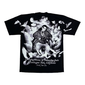 T-shirt noir 100 % coton pour homme, motif imprimé lettres, col rond, manches courtes, style streetwear, coupe ample, logo avant, 180g, anti-rétrécissement - Product Image 2