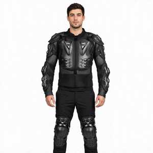 Chaqueta de Motociclista de Cuero Negra de Manga Larga para Hombre con Protección y Armadura - Product Image 2