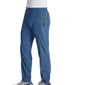 Pantalones elásticos de 4 vías transpirables y absorbentes personalizados, joggers de entrenamiento para hombre, Jogger liso de nailon y LICRA con bolsillo con cremallera - Product Image 6