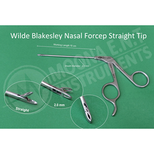 Pinza Nasal Pediátrica Wilde Blakesley de Punta Recta, 10 cm de Longitud de Trabajo, 2.5 mm de Diámetro de la Funda, Instrumento Quirúrgico ORL - Product Image 1