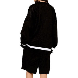 Camiseta Deportiva Oversize de Fútbol Americano con Malla, Diseño Gráfico de Hojas, Manga Larga, Transpirable, de Poliéster, Unisex, Estilo Urbano, Color Negro - Product Image 6